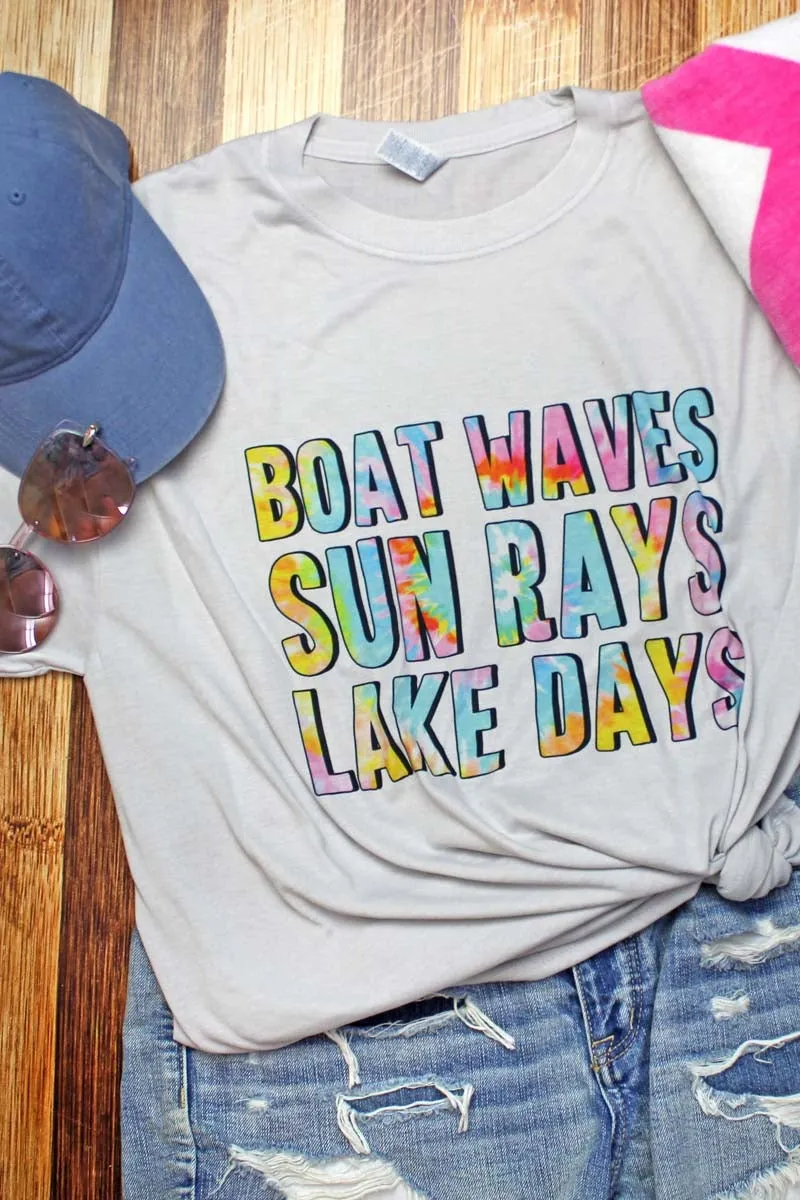 Lake Days Tie Dye Unisex Dri-Power Poly Tee