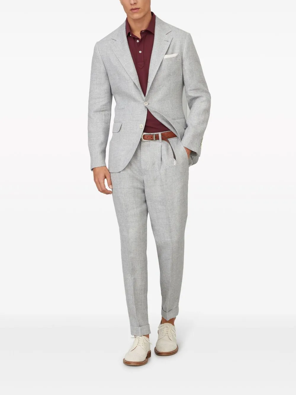 Linen and cotton suit-type jacket