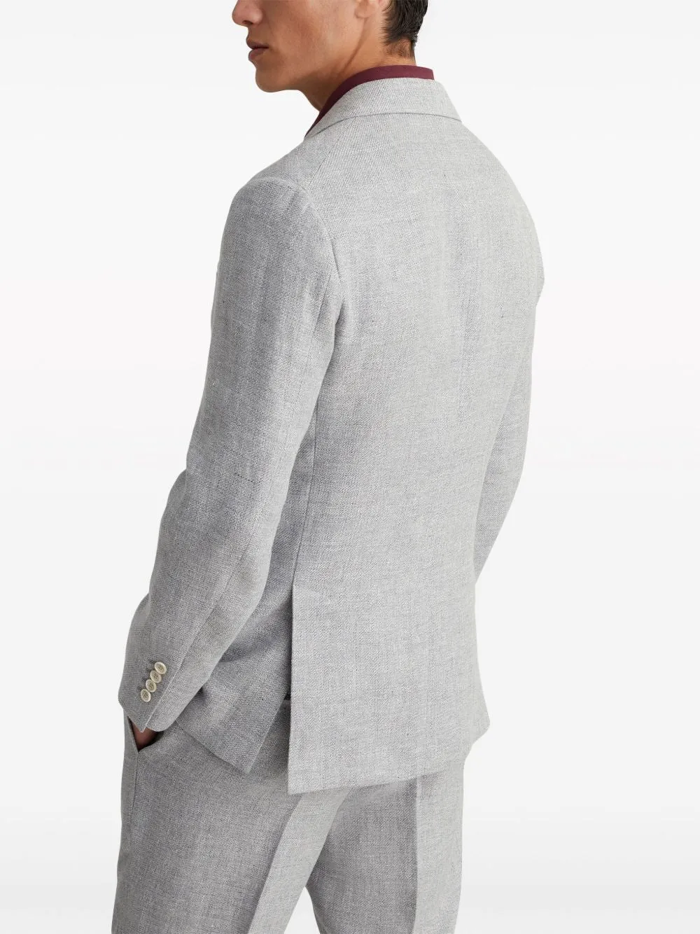 Linen and cotton suit-type jacket