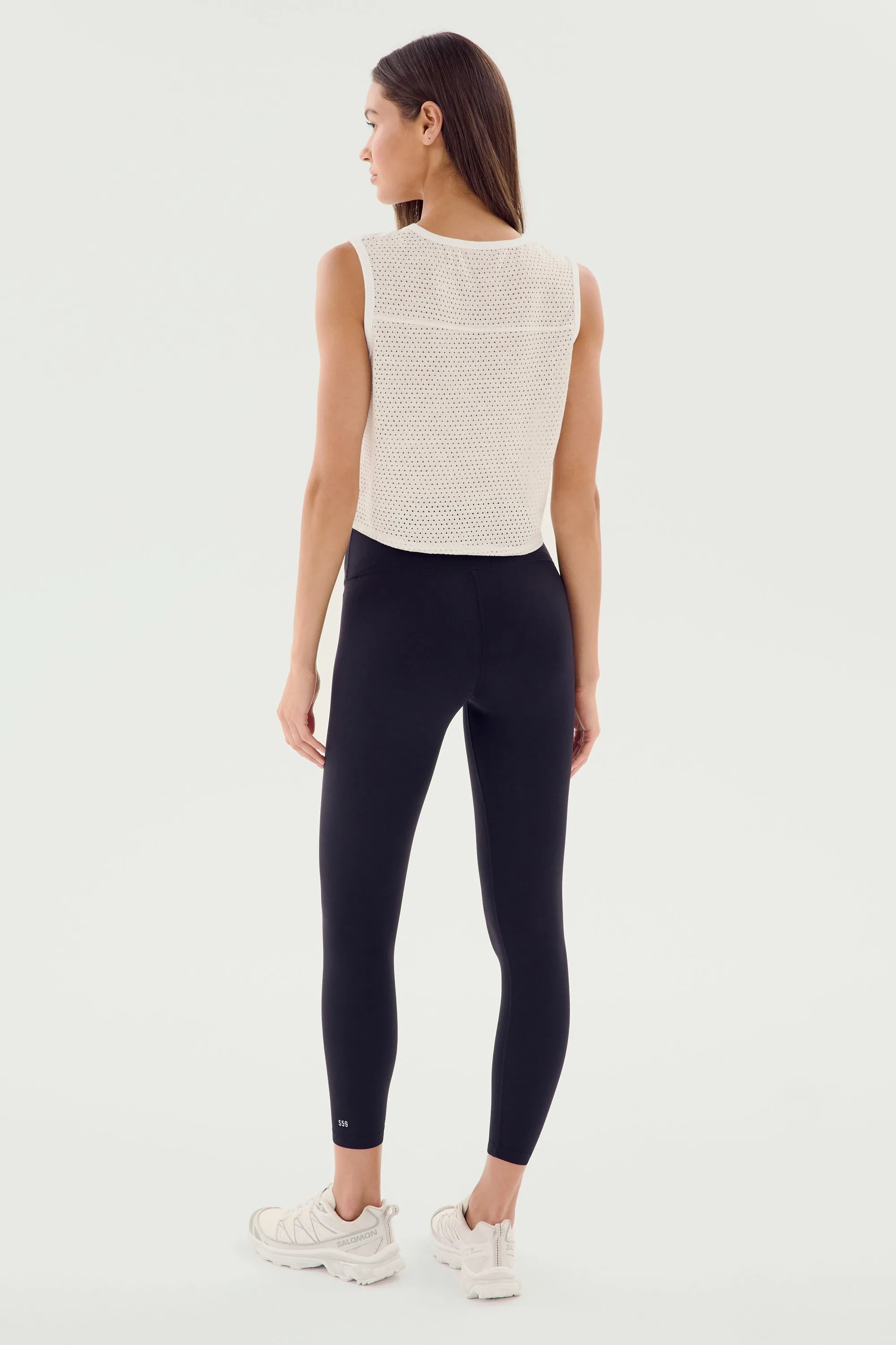 Logan Mesh Tank With Stripe - White
