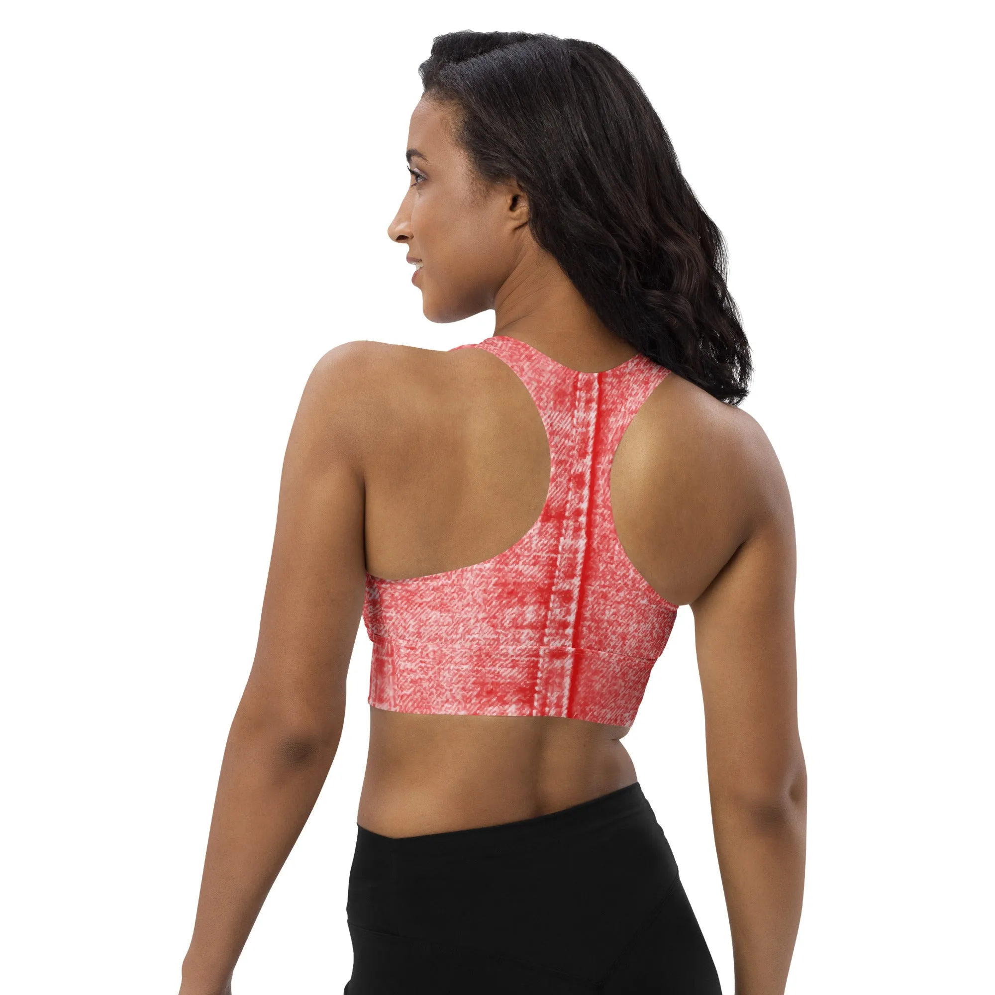 Longline sports bra Denim Red