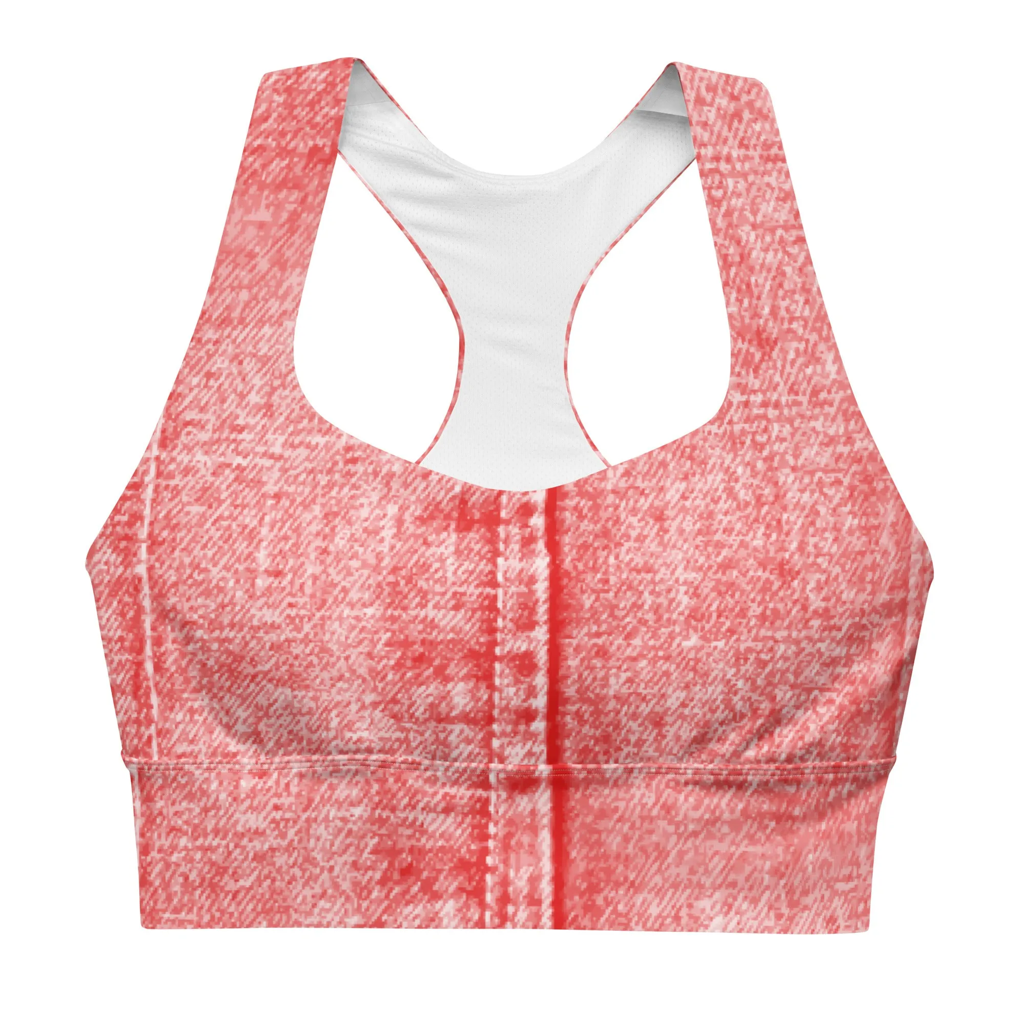 Longline sports bra Denim Red