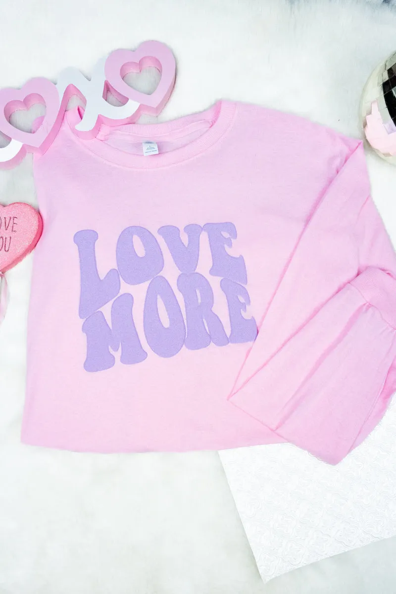 Love More Lavender Puff Vinyl Unisex Dri-Power Long-Sleeve 50/50 Tee