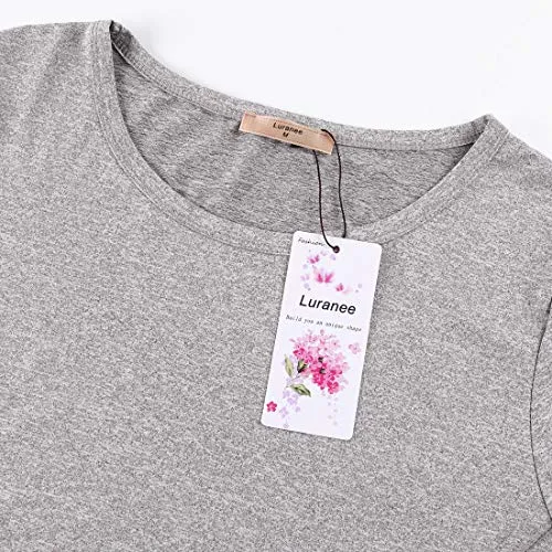 Luranee Athletic Shirts for Women, Short Sleeve Workout Clothes Slim Sport Outfits Recreation Outdoor Exercises Easy Dry Lightweight Basic Tees Pilates Tennis Climbing Fishing Wear Apparels Grey M