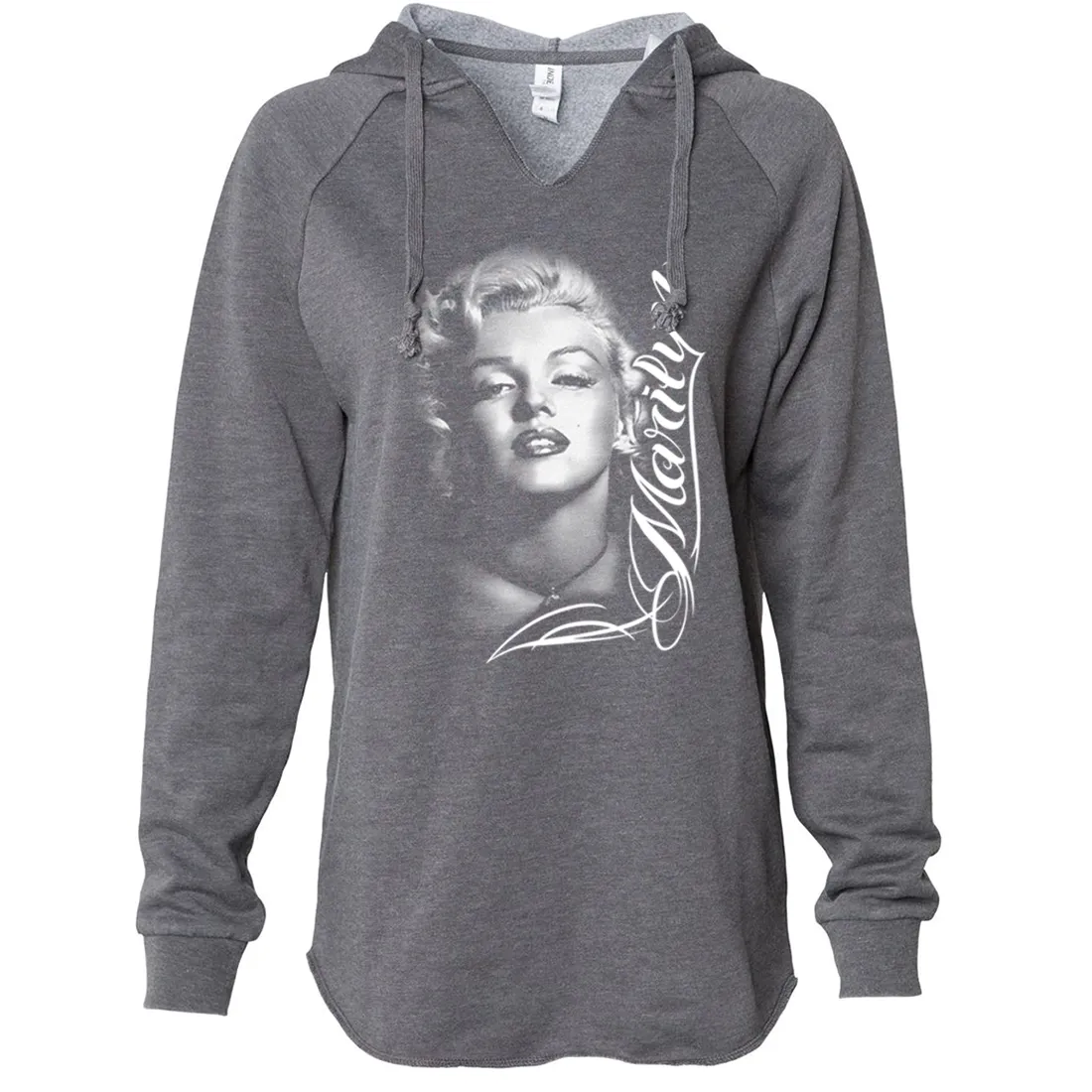 Marilyn Monroe Portrait Signature Women's Soft Hooded Pullover