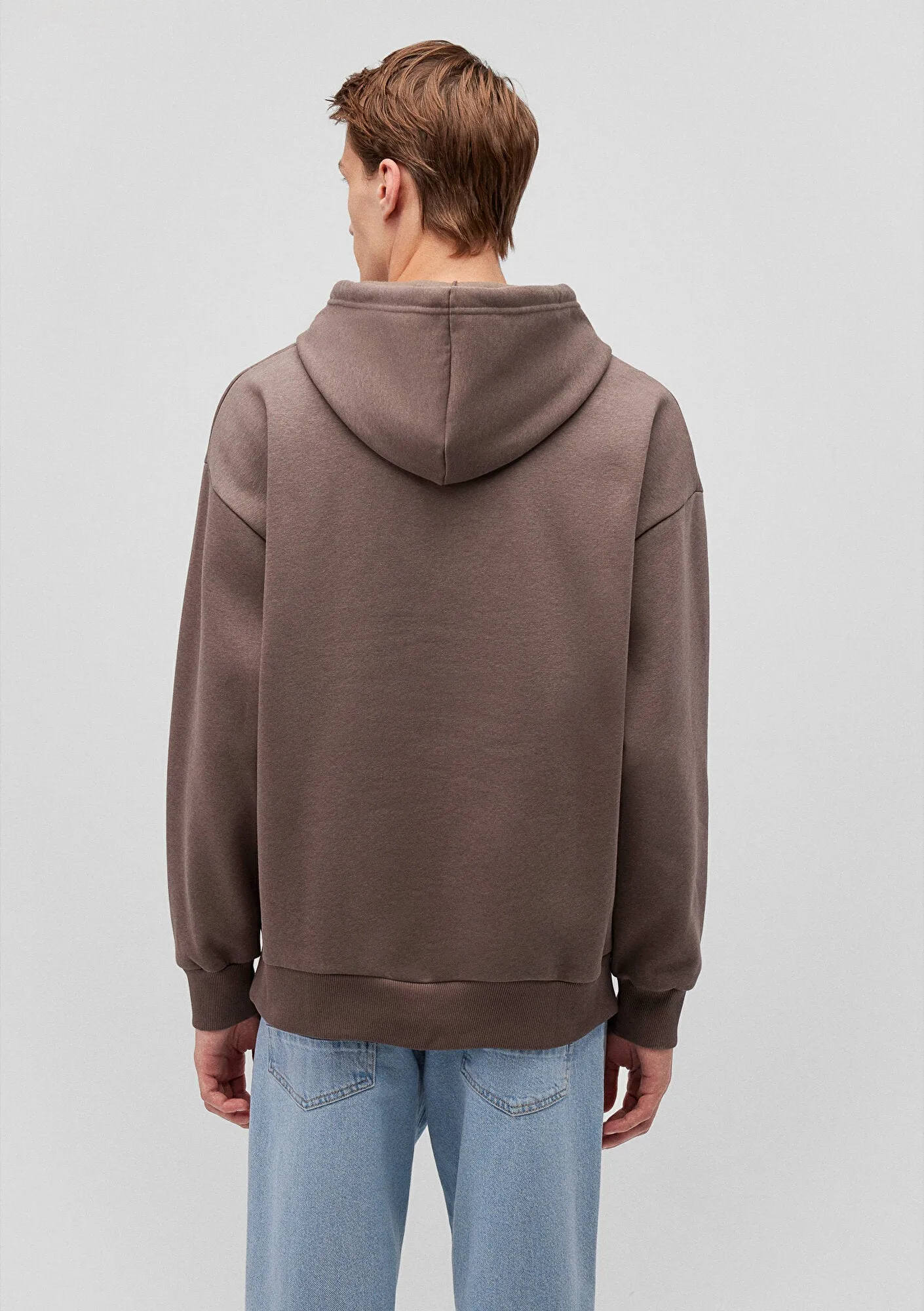 Mavi Logo Printed Hooded Brown Sweatshirt