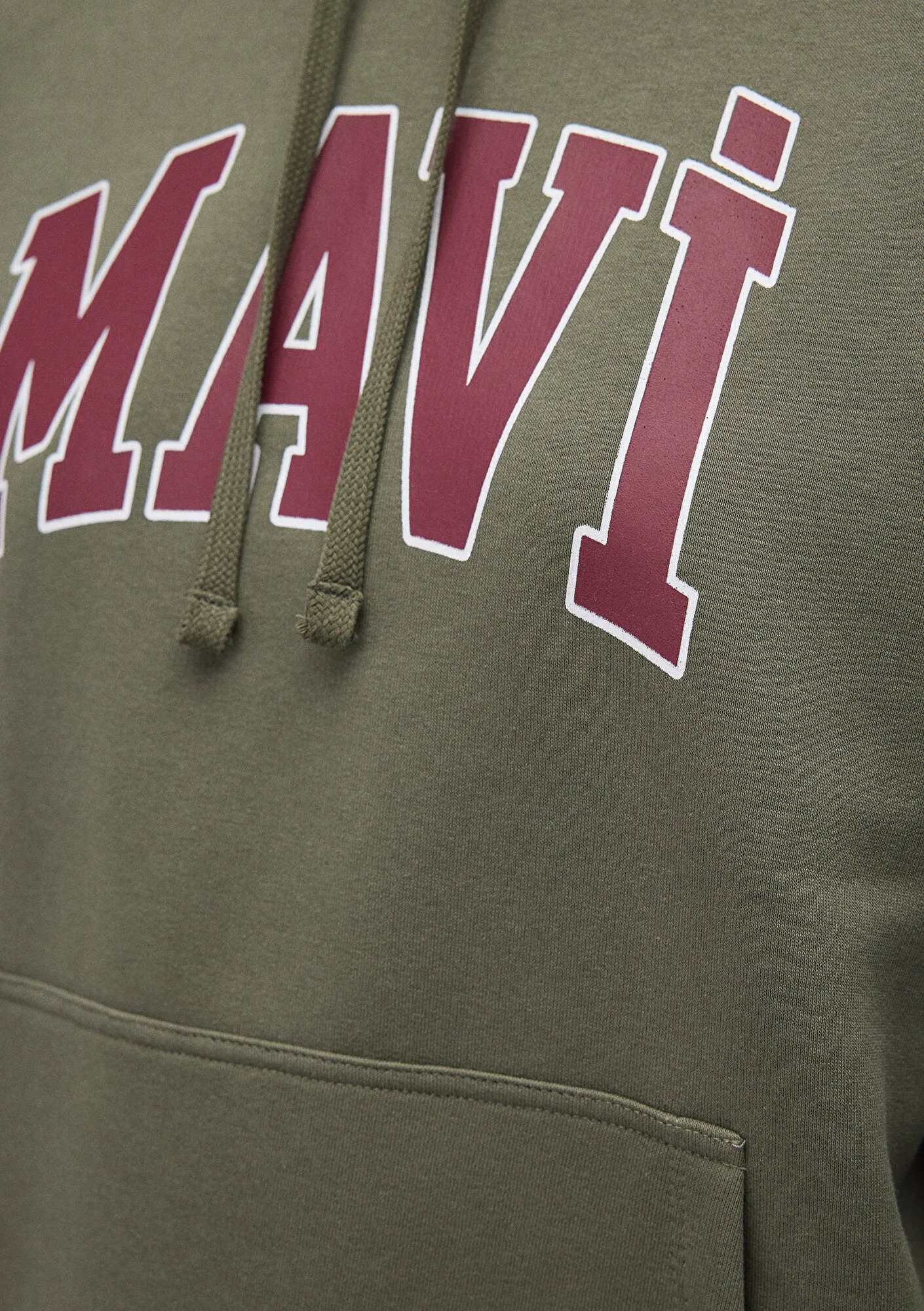 Mavi Logo Printed Hooded Green Sweatshirt