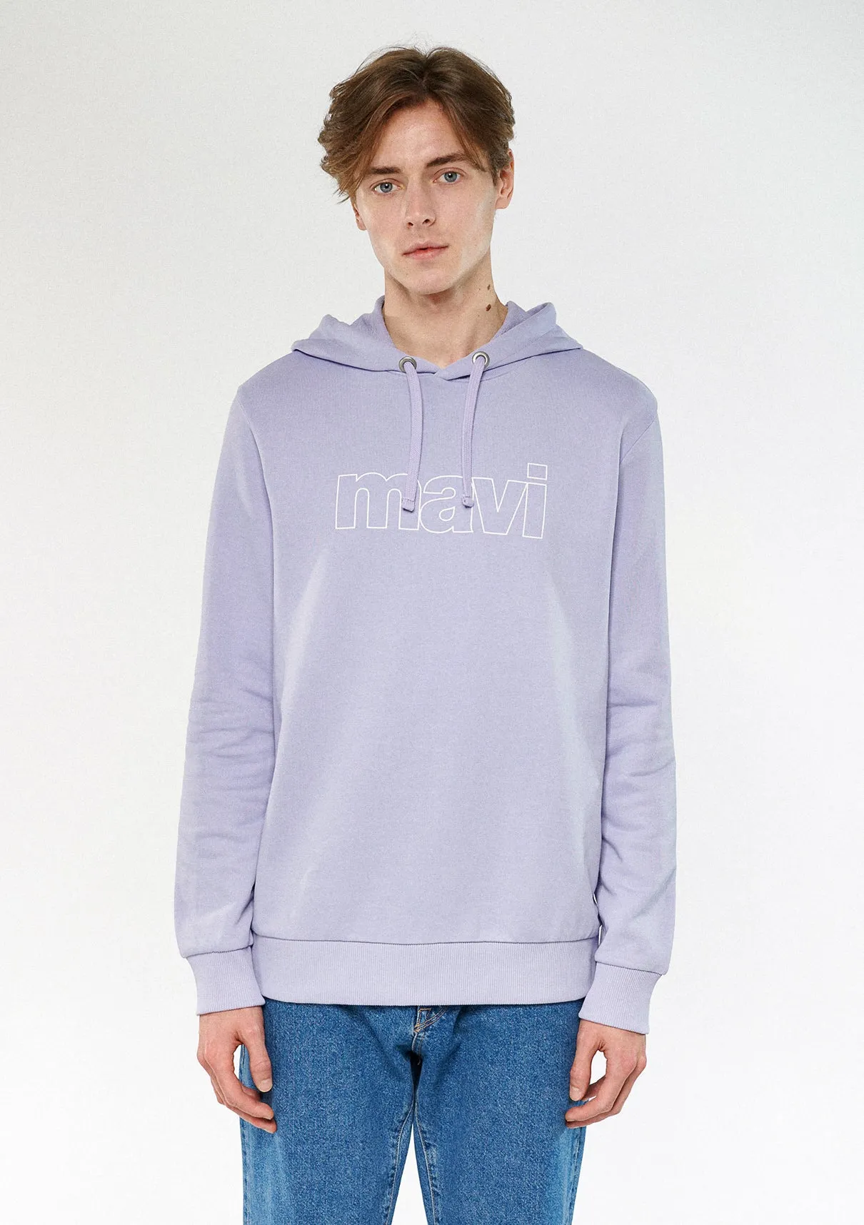 Mavi Logo Printed Hooded Purple Sweatshirt