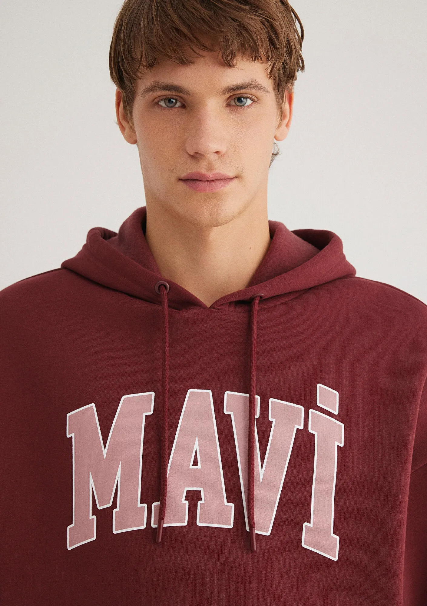 Mavi Logo Printed Hooded Red Sweatshirt