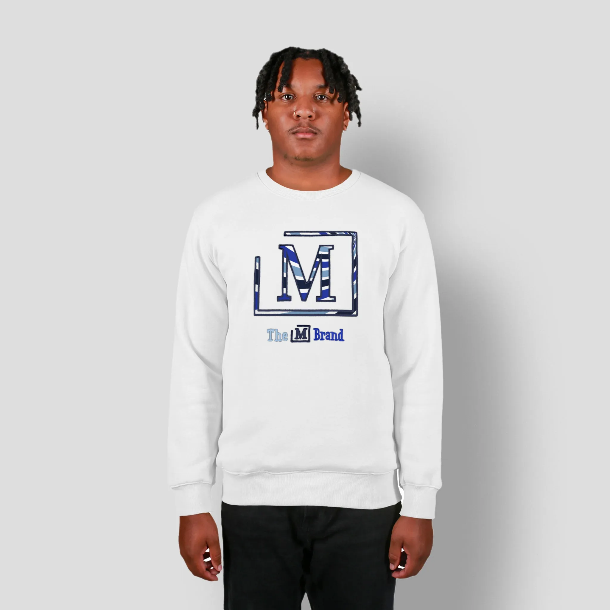 MDB Clearance Men's "M" Swirl Embroidered Logo Crewneck Sweatshirt