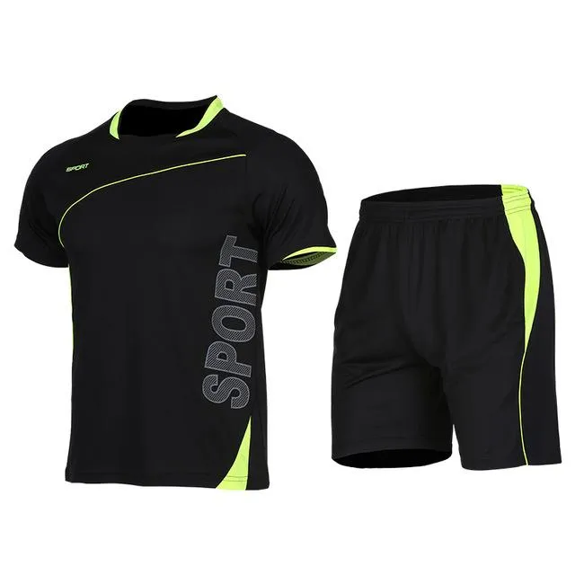 Men Running Uniforms Sets Jogging Sports Sportswear Training Fitness Exercise
