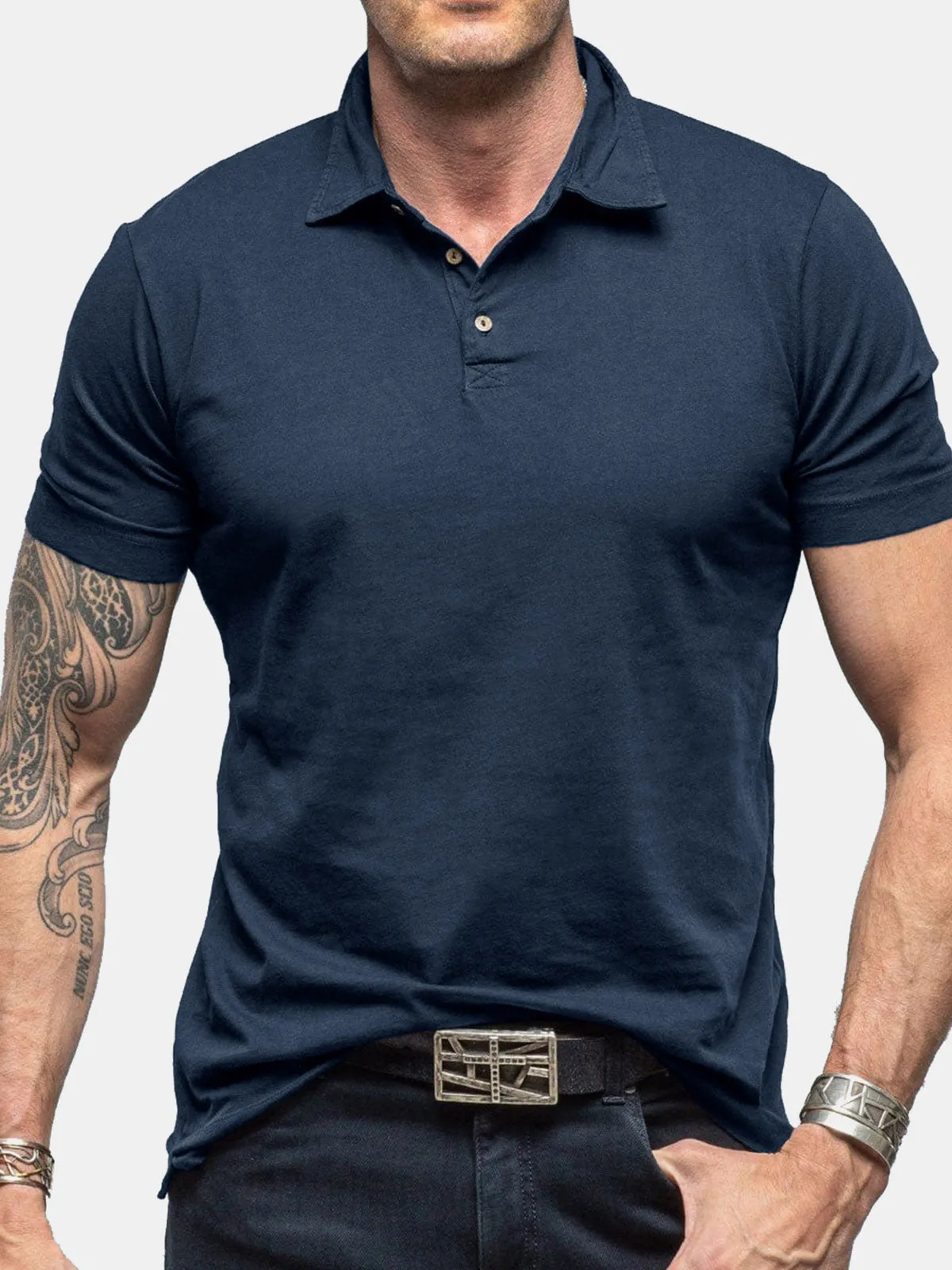 Men's Leisure Summer Breathable Cotton Short Sleeve Polo Shirt