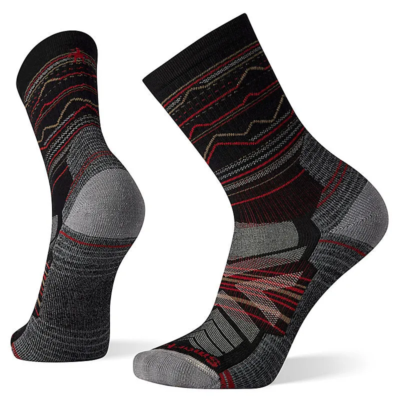 Men's Light Cushion Mountain Range Pattern Crew Socks