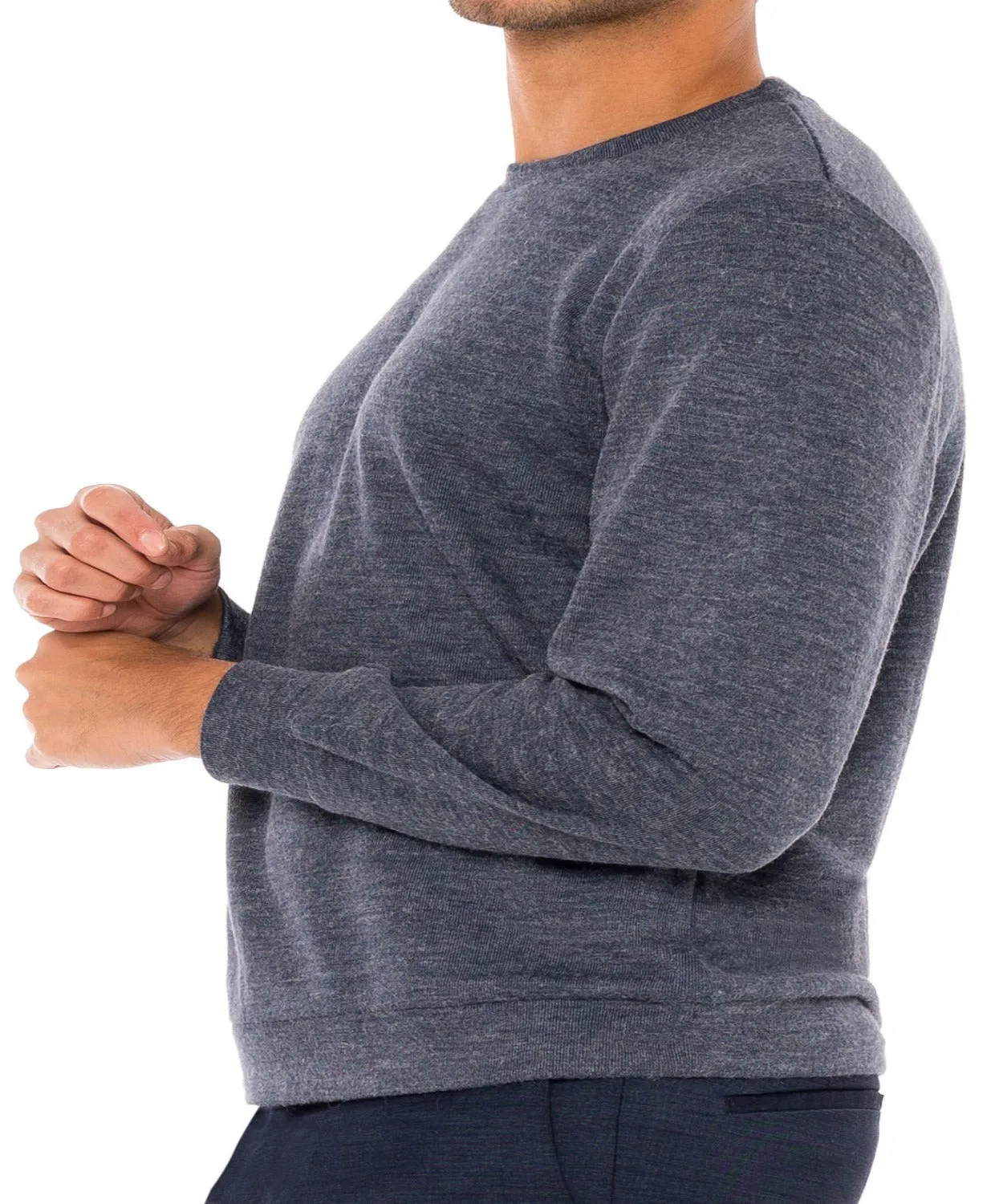 Mens Lightweight Crewneck Sweater - Dry Fit Moisture Wicking Pullover Sweaters