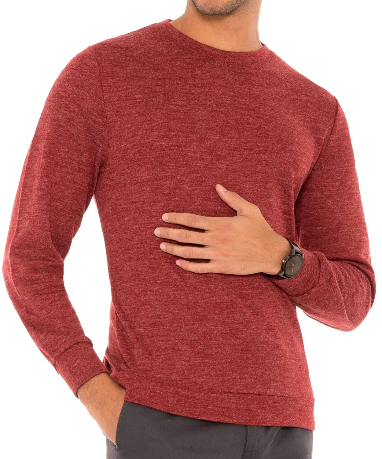 Mens Lightweight Crewneck Sweater - Dry Fit Moisture Wicking Pullover Sweaters