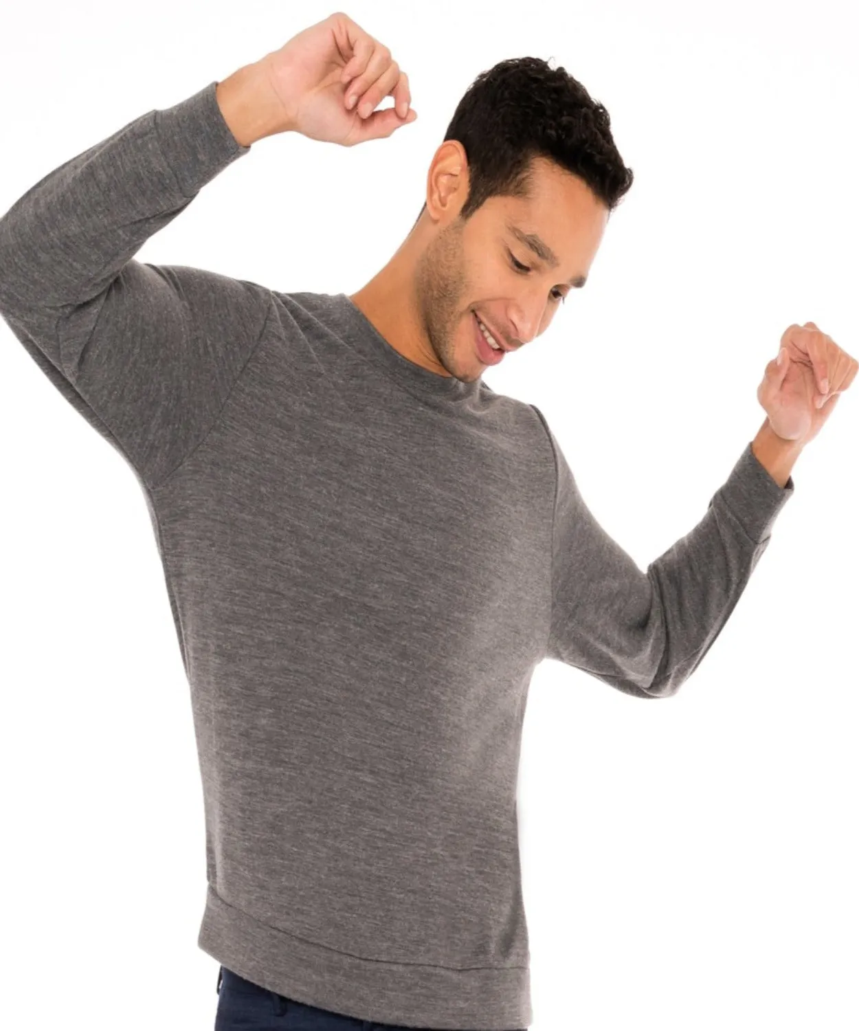 Mens Lightweight Crewneck Sweater - Dry Fit Moisture Wicking Pullover Sweaters