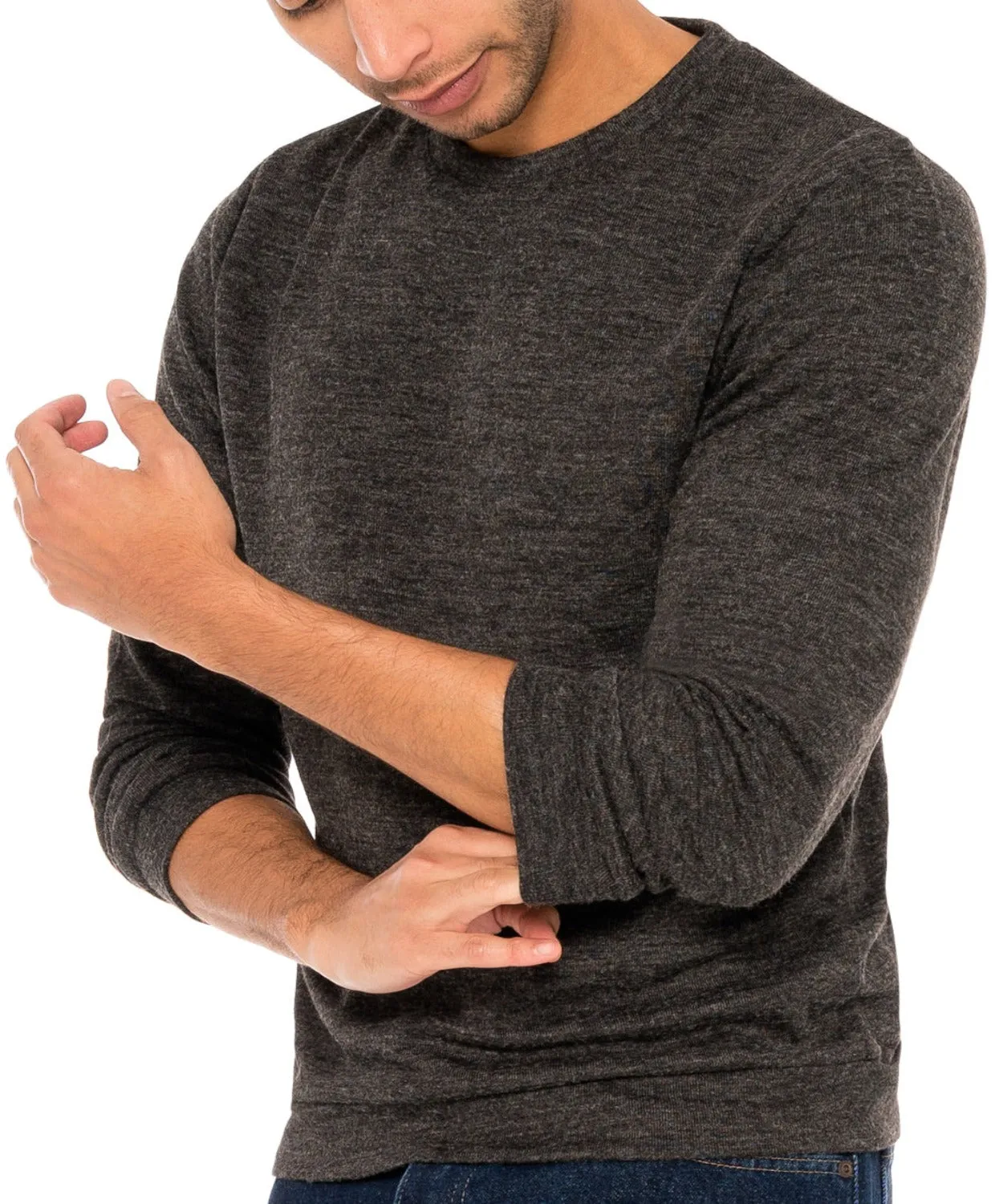 Mens Lightweight Crewneck Sweater - Dry Fit Moisture Wicking Pullover Sweaters