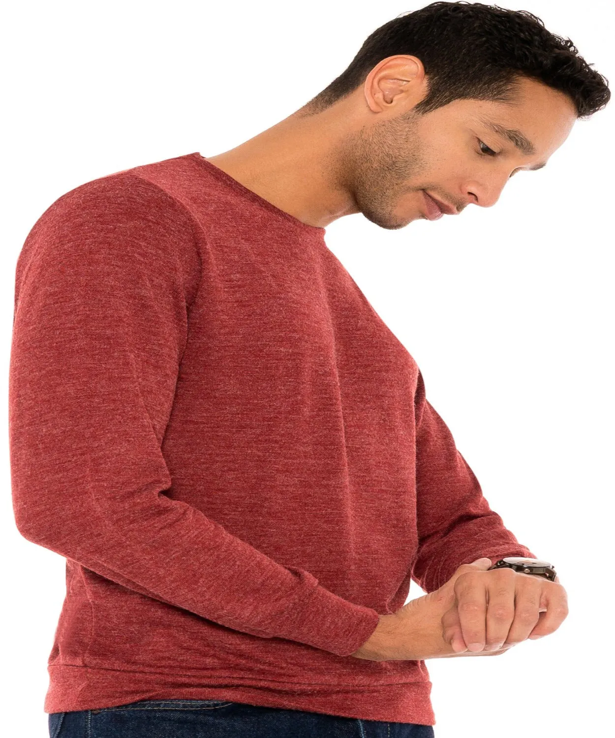 Mens Lightweight Crewneck Sweater - Dry Fit Moisture Wicking Pullover Sweaters
