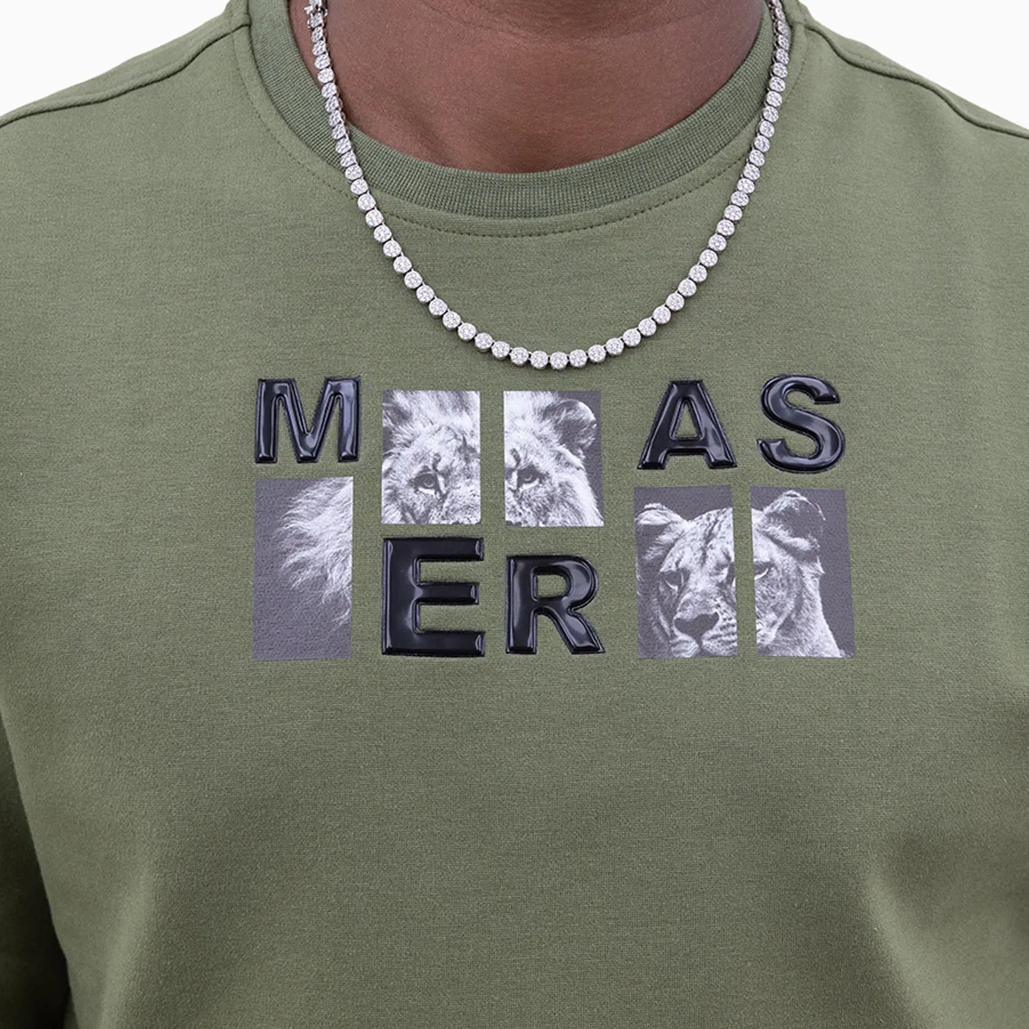 Men's Lion Graphic Crew Neck Sweatshirt