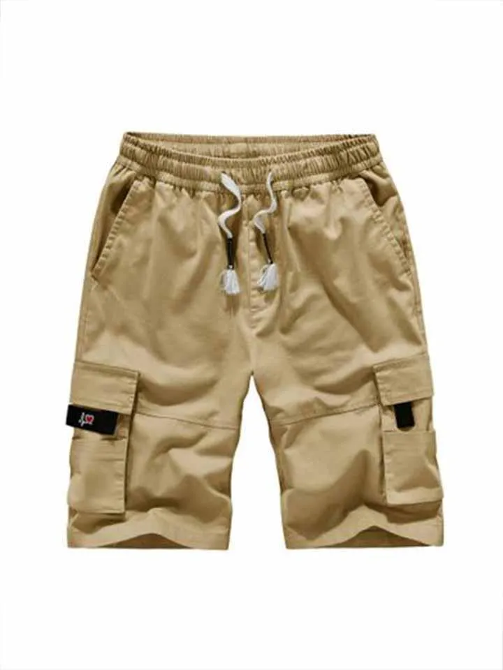 Mens Outdoor Multi-pocket Cargo Cotton Shorts