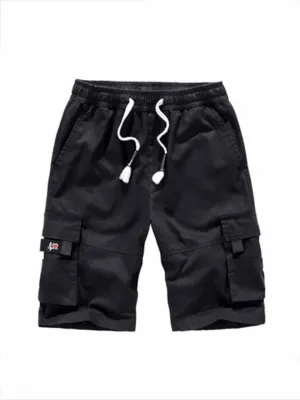 Mens Outdoor Multi-pocket Cargo Cotton Shorts
