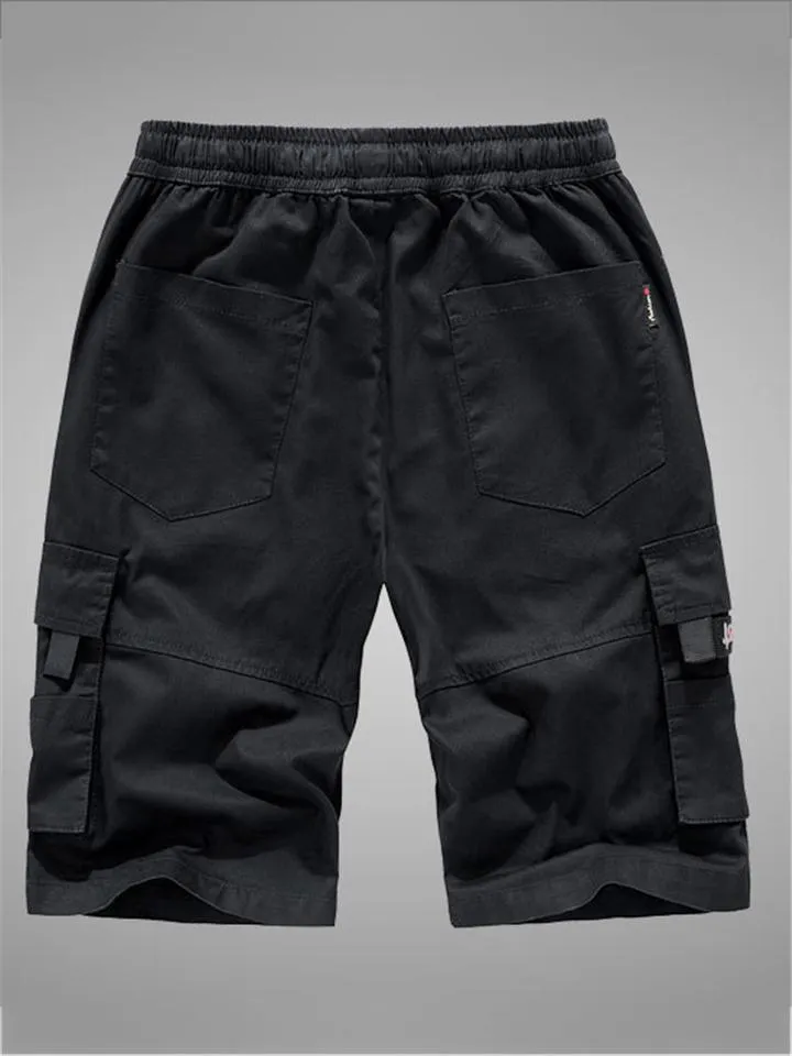 Mens Outdoor Multi-pocket Cargo Cotton Shorts