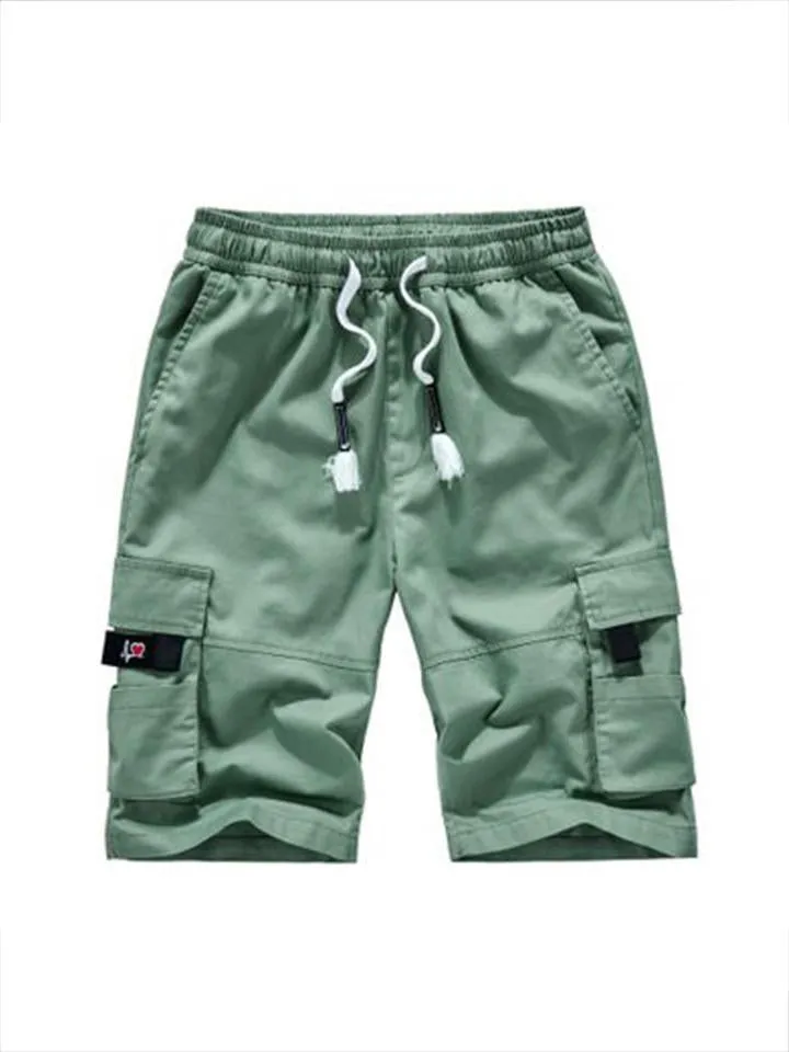 Mens Outdoor Multi-pocket Cargo Cotton Shorts