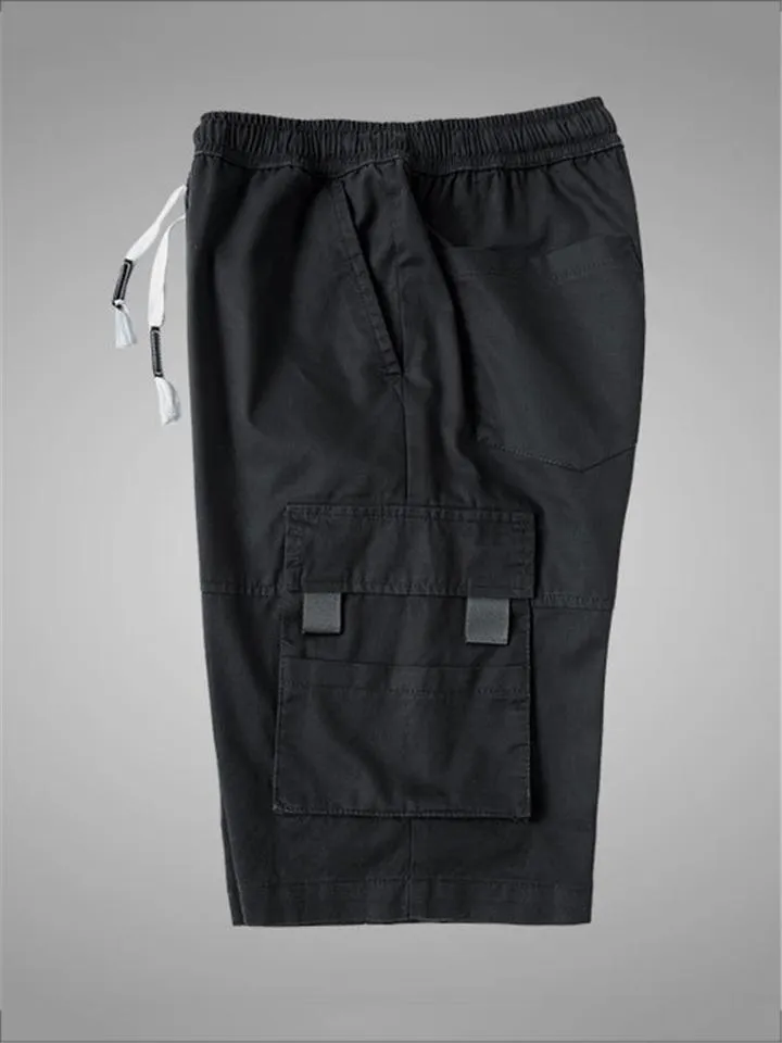 Mens Outdoor Multi-pocket Cargo Cotton Shorts