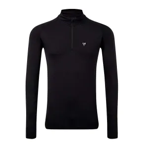 MENS SEAMLESS 1/4 ZIP TOP BLACK