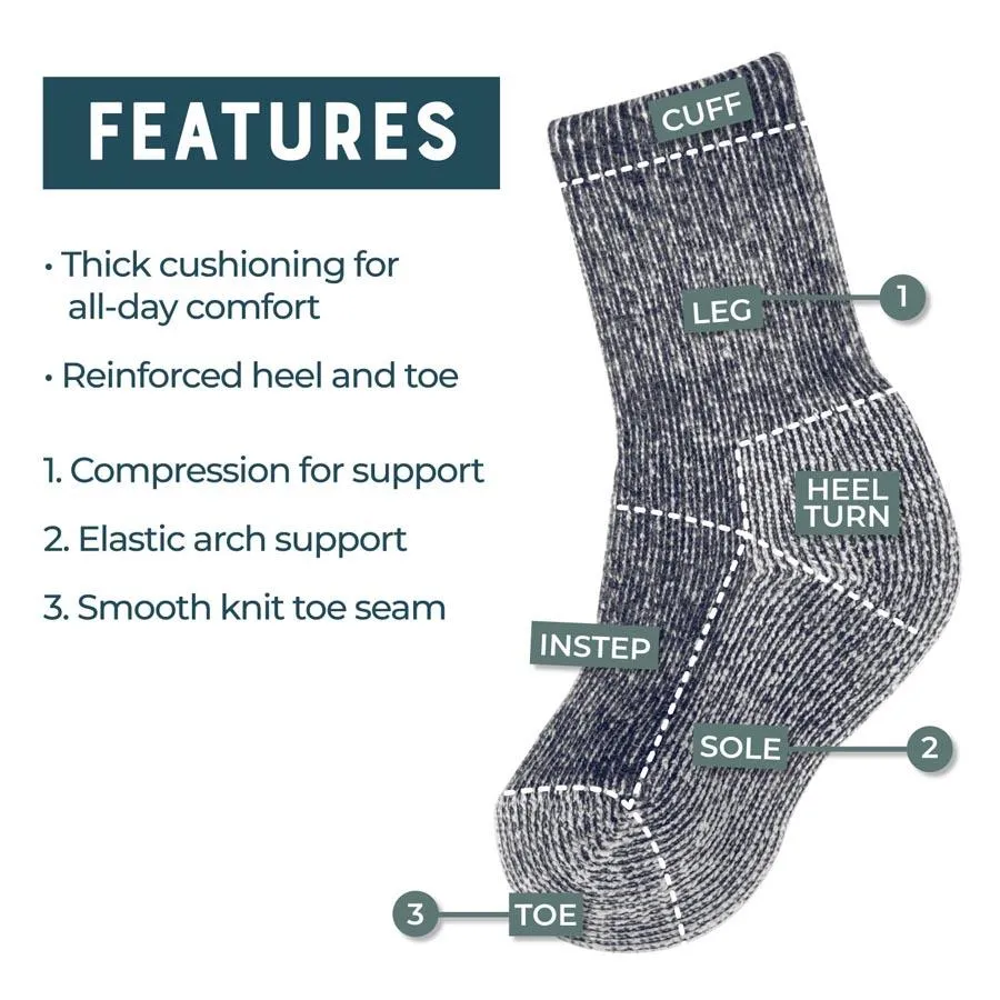 Merino Kids Midweight Crew Socks- 3PK