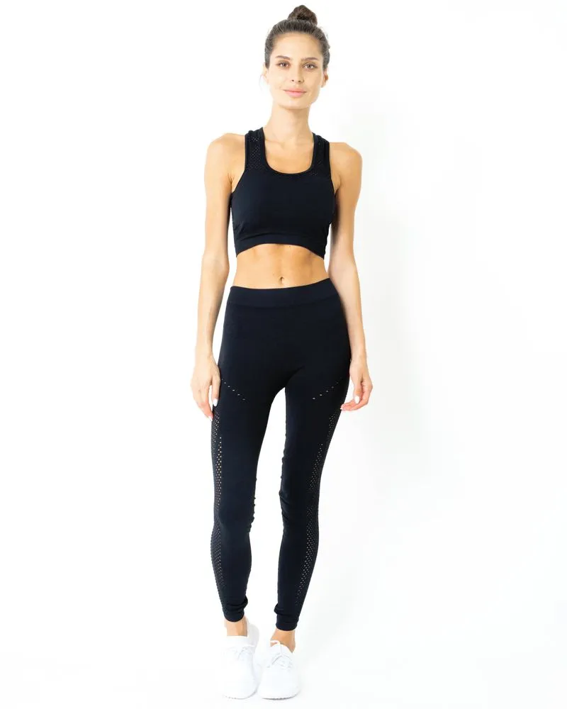 Milano Seamless Set - Leggings & Sports Bra - Black [MADE IN ITALY]