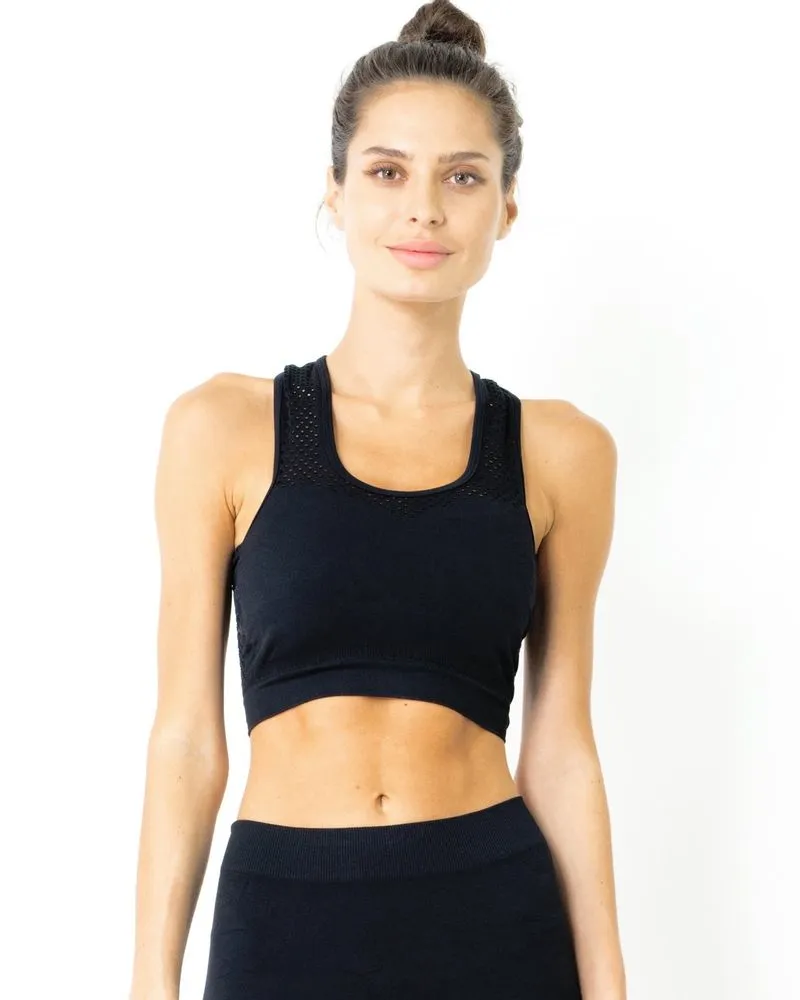 Milano Seamless Set - Leggings & Sports Bra - Black [MADE IN ITALY]