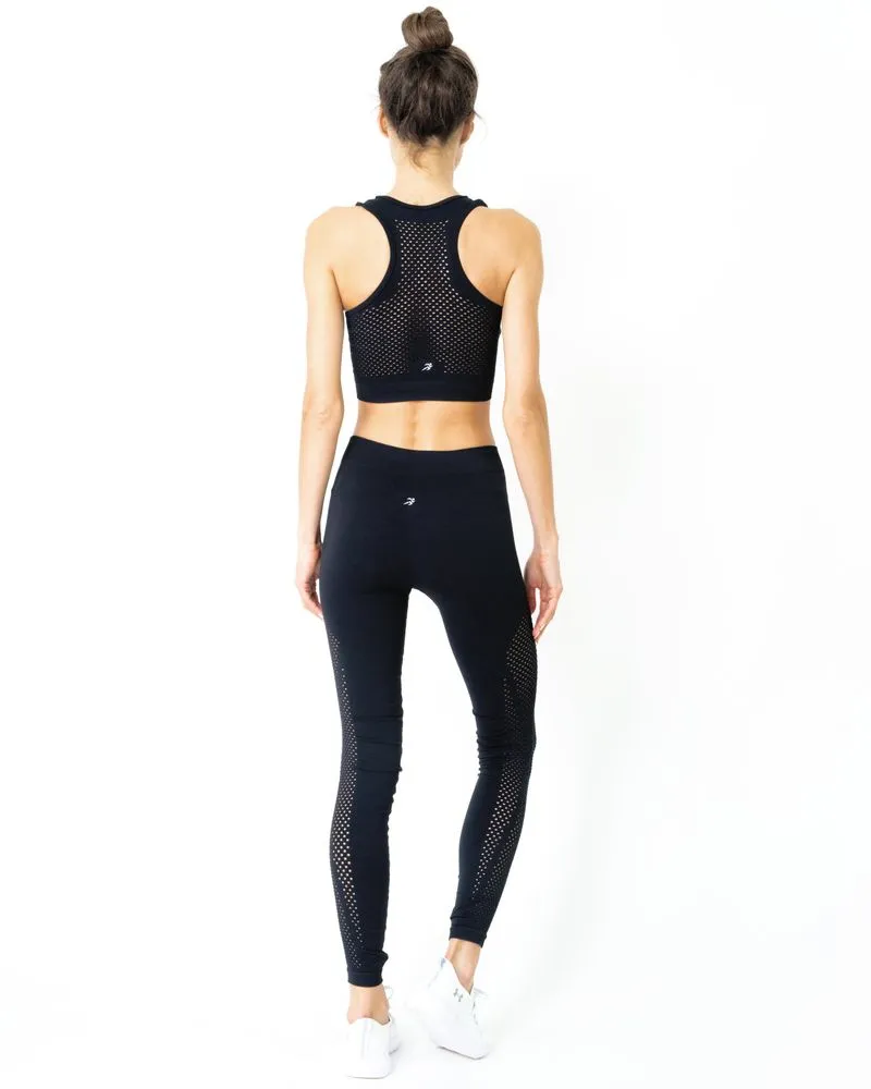 Milano Seamless Set - Leggings & Sports Bra - Black [MADE IN ITALY]