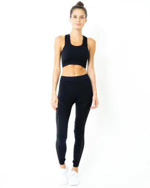 Milano Seamless Set - Leggings & Sports Bra - Black [MADE IN ITALY]