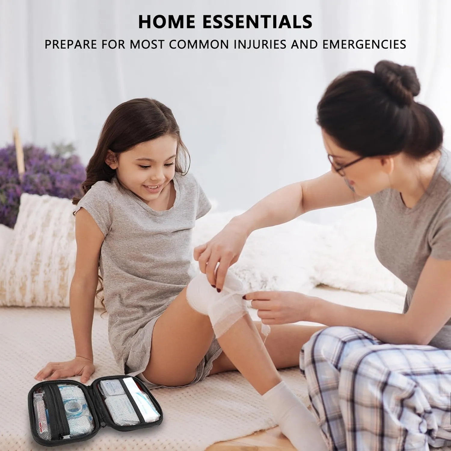 Mini First Aid Kit - 120 Piece Waterproof Hard Shell Medical Kit - Black