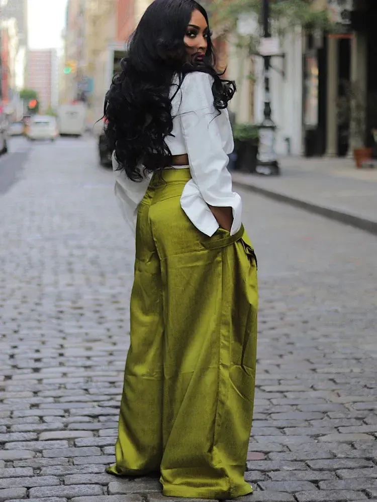 Multi-pocket Loose Straight High-waisted Oversized Y2K Trousers
