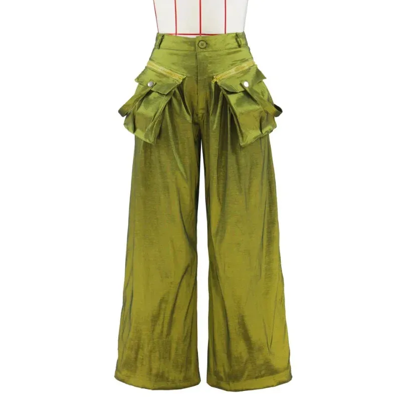 Multi-pocket Loose Straight High-waisted Oversized Y2K Trousers