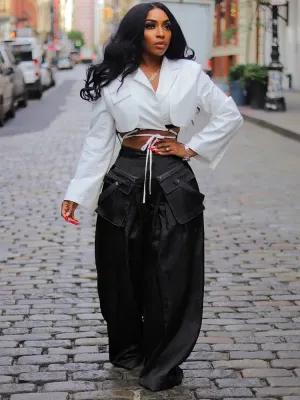 Multi-pocket Loose Straight High-waisted Oversized Y2K Trousers