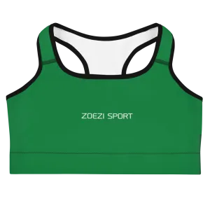 Muthoni Green Moisture Wicking Medium Support Racerback Sports Bra