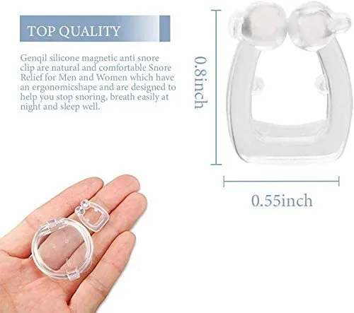 New in box! Anti Snore Clip, Anti Snoring Devices Silicone Magnetic Stop Snoring Nose Device Professional Sleeping Aid Relieve Snore for Men Women (4 pcs)
