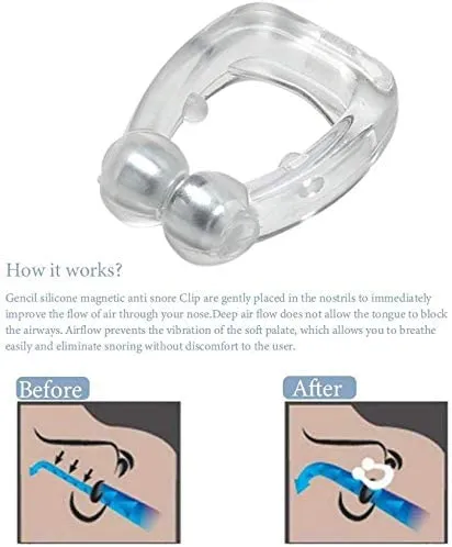 New in box! Anti Snore Clip, Anti Snoring Devices Silicone Magnetic Stop Snoring Nose Device Professional Sleeping Aid Relieve Snore for Men Women (4 pcs)