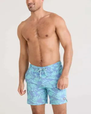 Oh Buoy 2N1 Stretch Swim Volley 7" - Palm Frond Tidal Blue