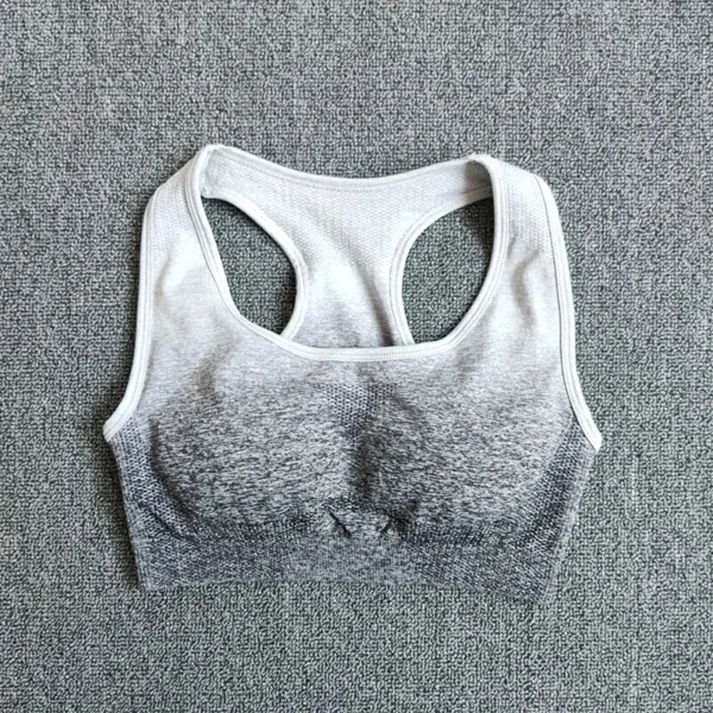 Ombre Yoga Suit Seamless Workout Fitness Sportswear Sports Bra and Leggings Yoga Set