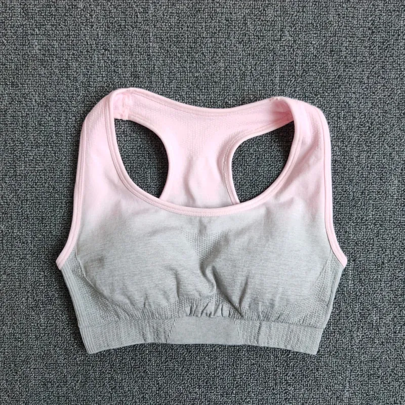 Ombre Yoga Suit Seamless Workout Fitness Sportswear Sports Bra and Leggings Yoga Set