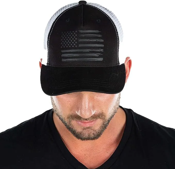 Painted Flag Five Panel Trucker Hat by Funky Junque
