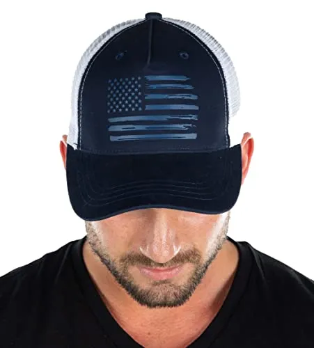 Painted Flag Five Panel Trucker Hat by Funky Junque