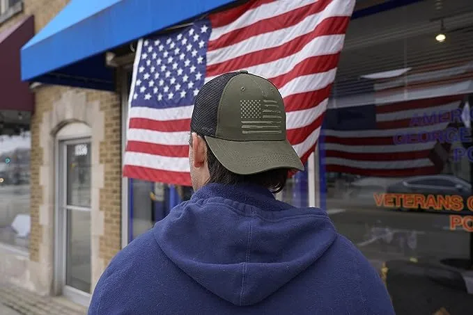Painted Flag Five Panel Trucker Hat by Funky Junque