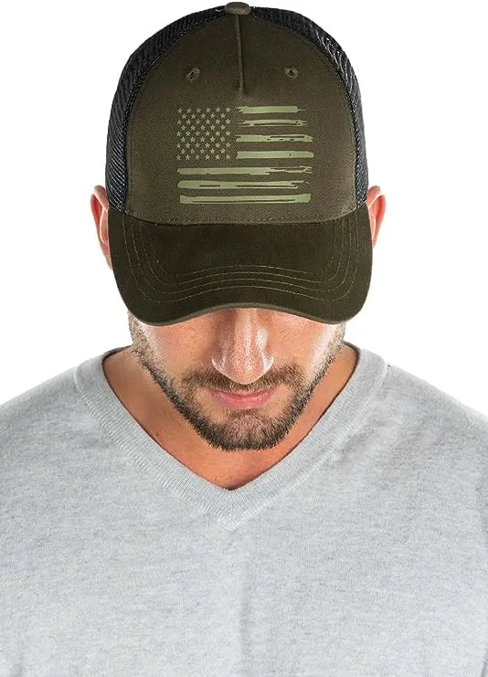 Painted Flag Five Panel Trucker Hat by Funky Junque