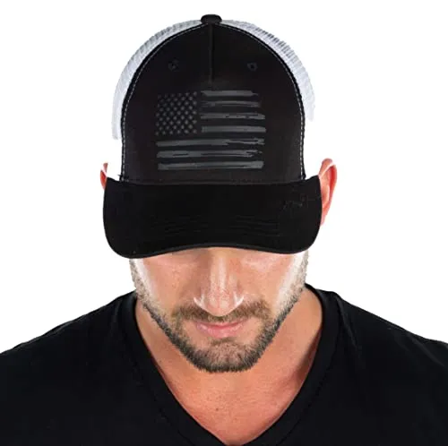 Painted Flag Five Panel Trucker Hat by Funky Junque