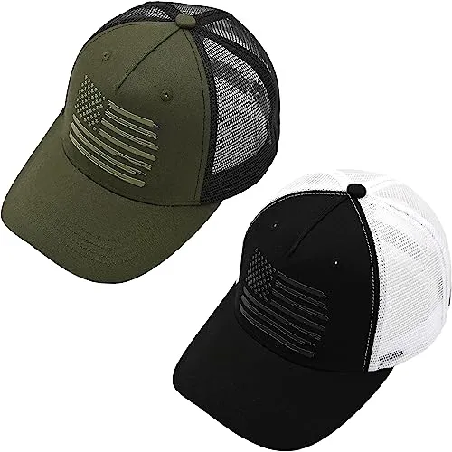 Painted Flag Five Panel Trucker Hat by Funky Junque